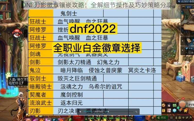 DNF刃影徽章镶嵌攻略：全解细节操作及巧妙策略分享