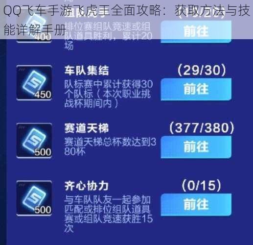 QQ飞车手游飞虎王全面攻略：获取方法与技能详解手册